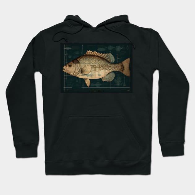 Smallmouth Bass Fish Print Hoodie by DanielLiamGill